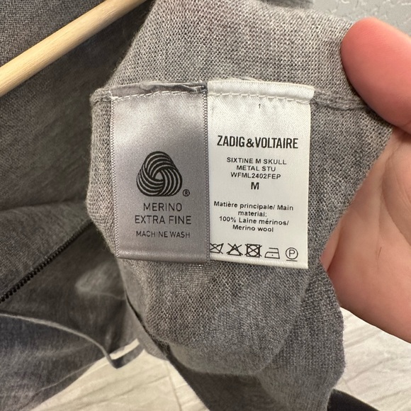 Zadig & voltaire merino wool zip up sweater size M - Picture 2 of 3